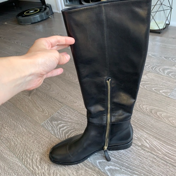 EMPORIO ARMANI BLACK LEATHER HIGH BOOT 36 - Picture 5 of 8